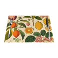Illustration of Plants, Fruits, and Flowers mat, heatresistant dining