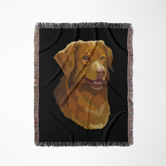 Illustration Portrait Of Nova Scotia Duck Tolling Retriever Dog, Woven Blanket