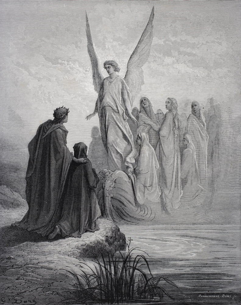 Illustration For Purgatorio By Dante Alighieri Canto Ii Lines 42 And 43 By Gustave Dore 1832-1883 French Artist And Illustrator Canvas Art - Ken Welsh Design Pics (13 x 16)