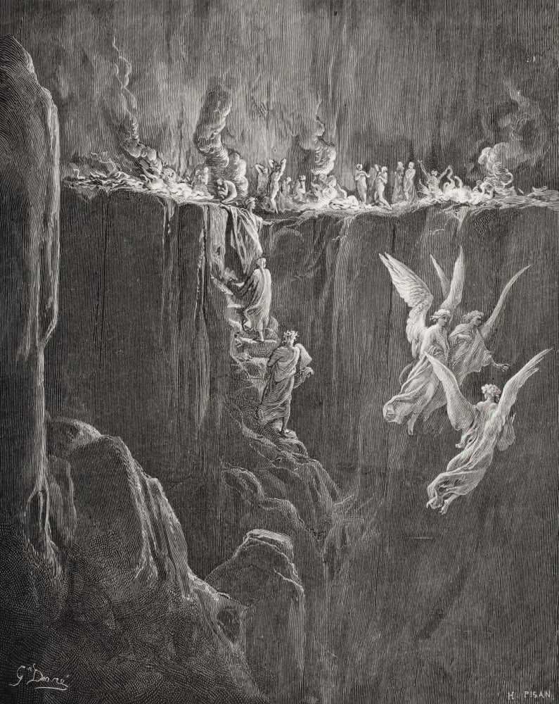Illustration For Purgatorio By Dante Alighieri Canto Xxv Lines 107 To 110 By Gustave Dore 1832-1883 French Artist And Illustrator Canvas Art - Ken Welsh Design Pics (26 x 32)