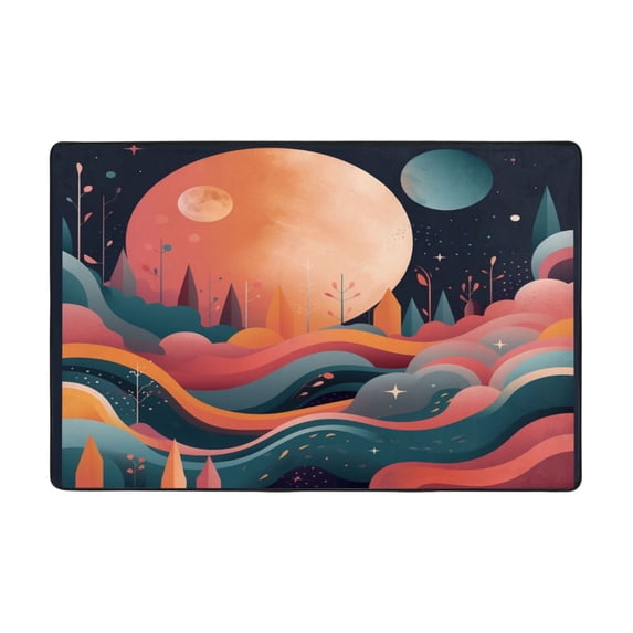 Illustration Rugs Washable Cover Floor Rug Carpets Bathroom Decorations For Kitchen Bedroom Indoor 72"X48"