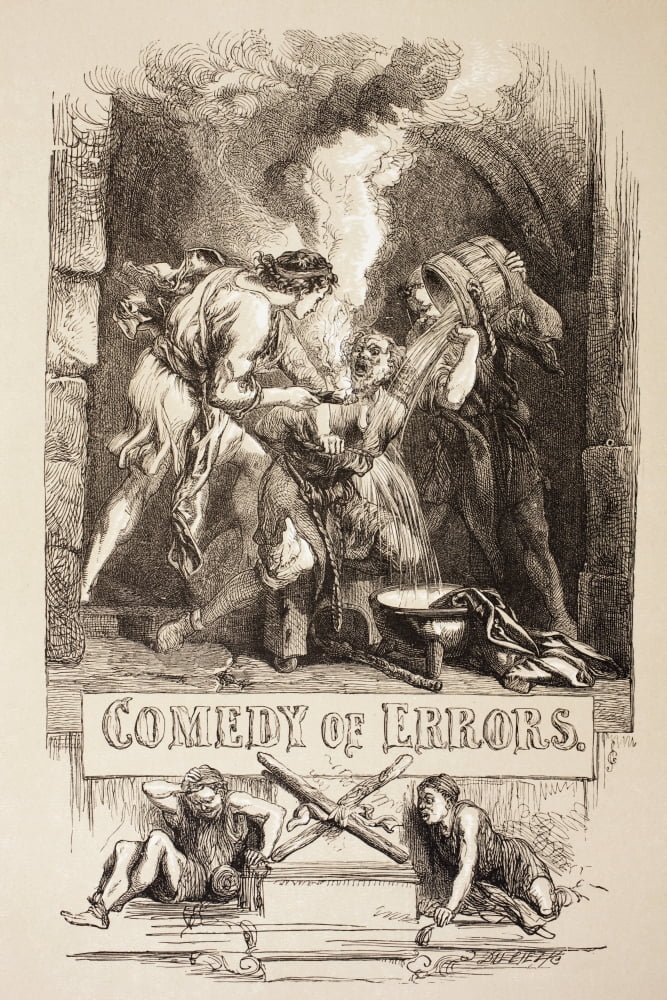 Illustration By Sir John Gilbert For Comedy Of Errors By William Shakespeare From The Illustrated Library Shakspeare Published London 1890 Canvas Art - Ken Welsh Design Pics (12 x 18)