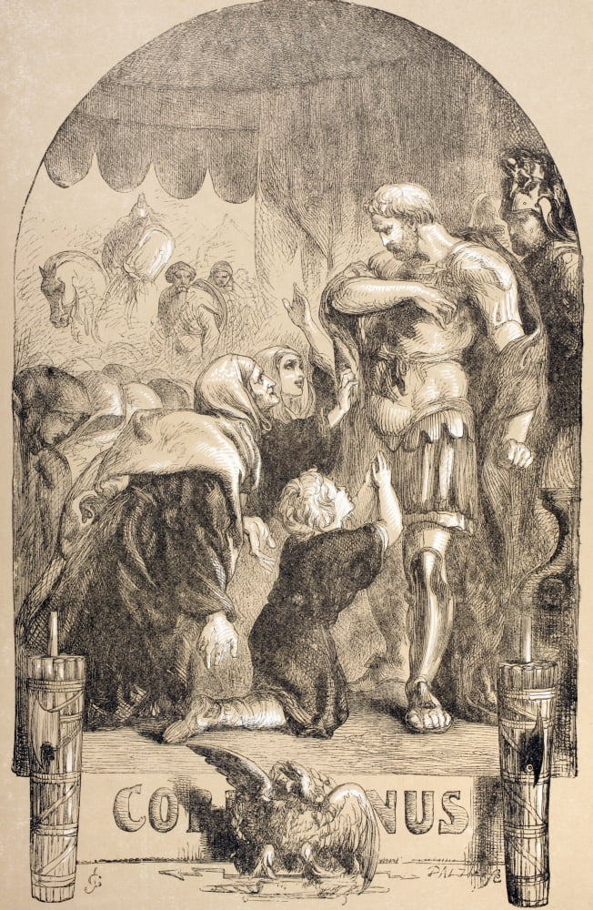 Illustration By Sir John Gilbert For Coriolanus By William Shakespeare From The Illustrated Library Shakspeare Published London 1890 Canvas Art - Ken Welsh Design Pics (11 x 18)