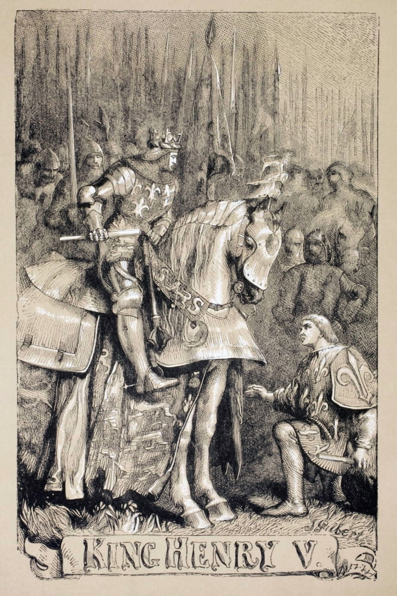 Illustration By Sir John Gilbert For King Henry V By William Shakespeare From The Illustrated Library Shakspeare Published London 1890 Canvas Art - Ken Welsh Design Pics (24 x 36)