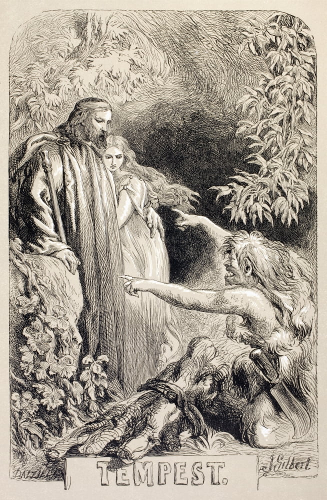 Illustration By Sir John Gilbert For The Tempest By William Shakespeare From The Illustrated Library Shakspeare Published London 1890 Canvas Art - Ken Welsh Design Pics (11 x 18)