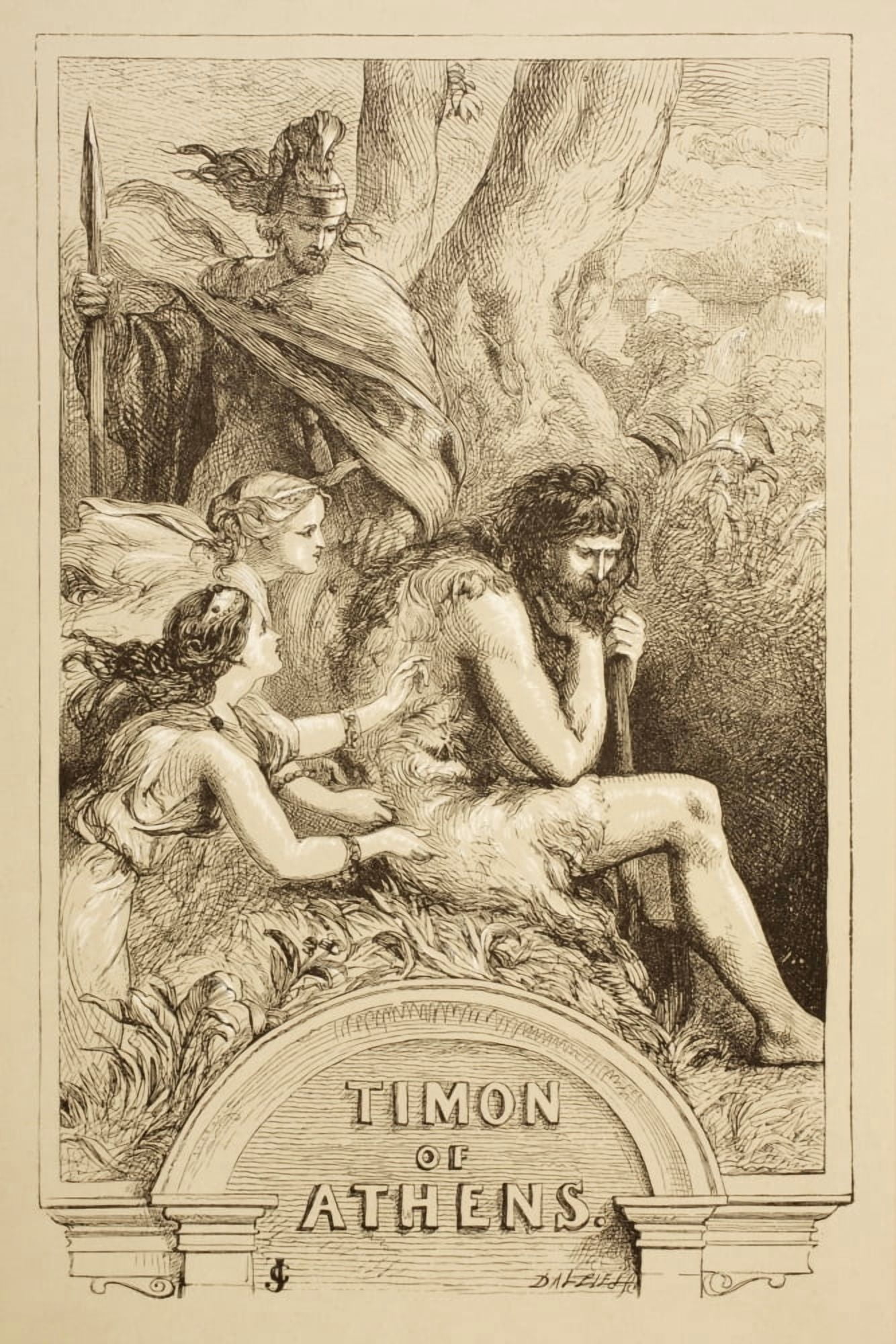 Illustration By Sir John Gilbert For Timon Of Athens By William Shakespeare From The Illustrated Library Shakspeare Published London 1890 Canvas Art - Ken Welsh Design Pics (24 x 36)