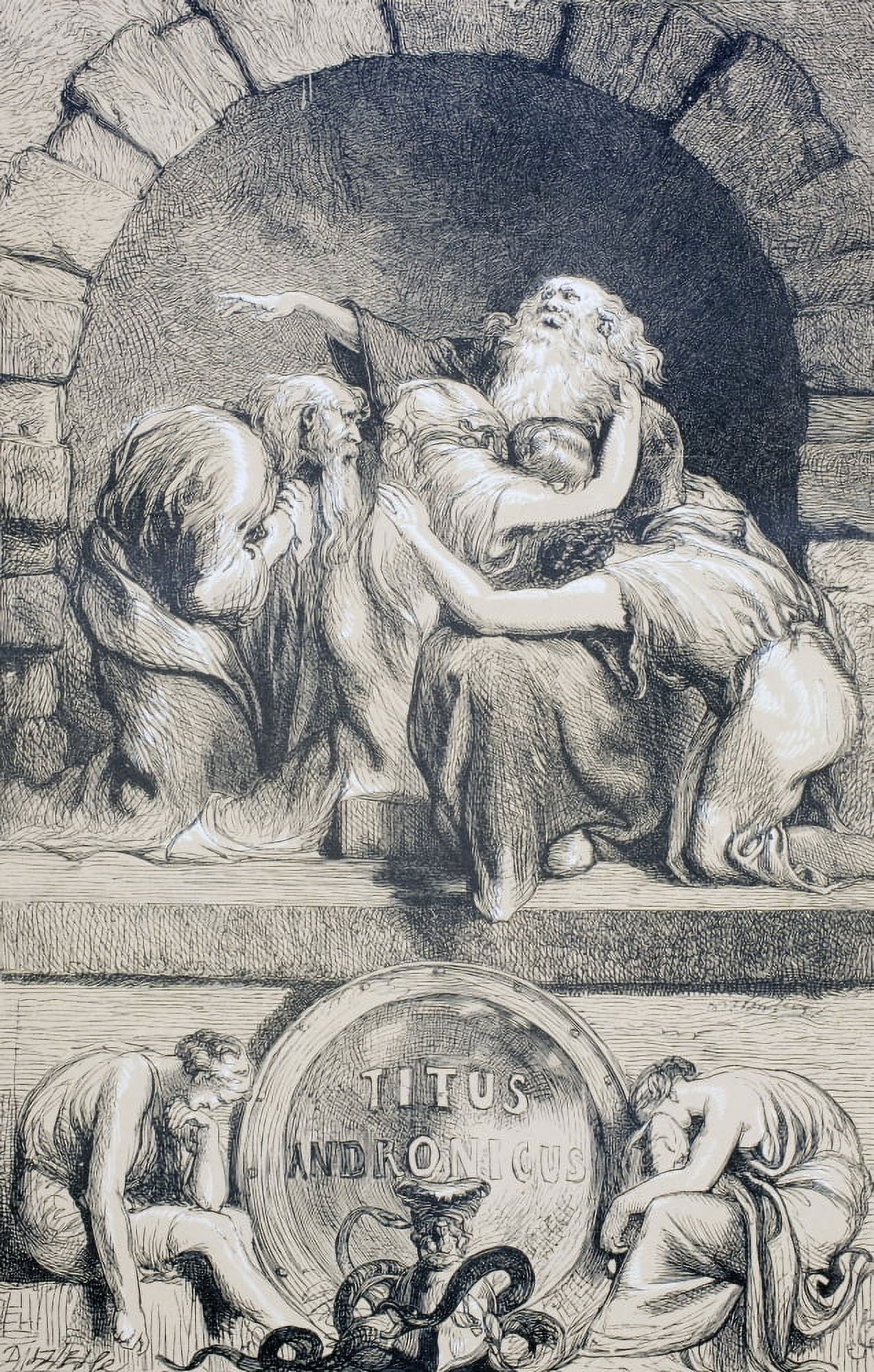 Illustration By Sir John Gilbert For Titus And Andronicus By William Shakespeare From The Illustrated Library Shakspeare Published London 1890 Canvas Art - Ken Welsh Design Pics (11 x 18)