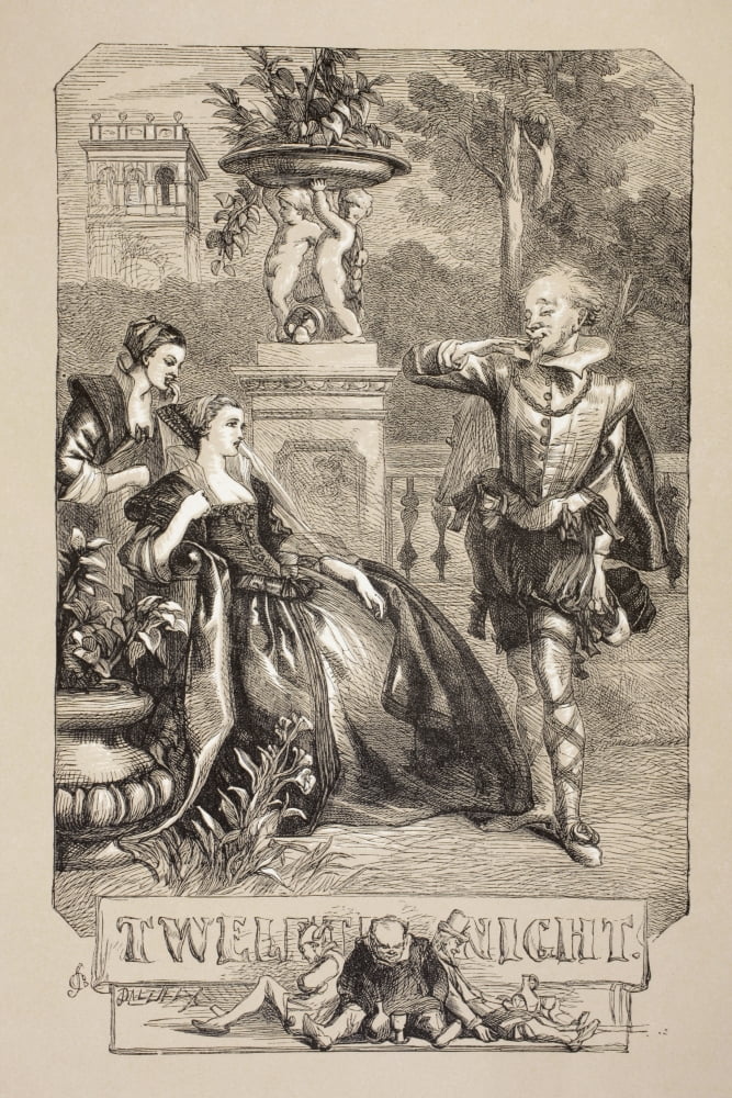 Illustration By Sir John Gilbert For Twelfth Night By William Shakespeare From The Illustrated Library Shakspeare Published London 1890 Canvas Art - Ken Welsh Design Pics (12 x 18)