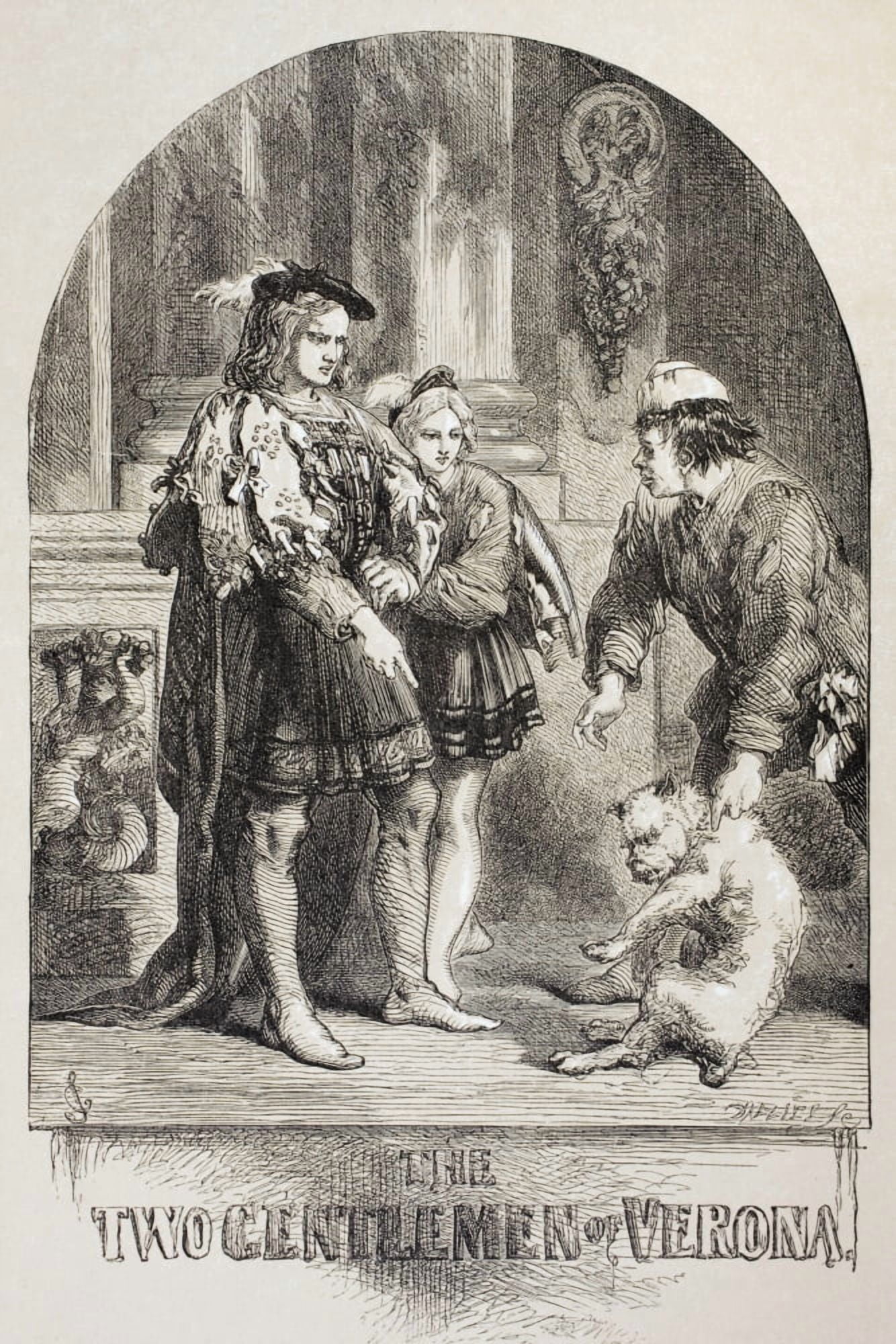 Illustration By Sir John Gilbert For The Two Gentlemen Of Verona By William Shakespeare From The Illustrated Library Shakspeare Published London 1890 Canvas Art - Ken Welsh Design Pics (24 x 36)
