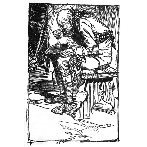Illustration, The Old Man And His Grandson Print By ® The Sharp Illustration Collection Mary Evans Picture Library