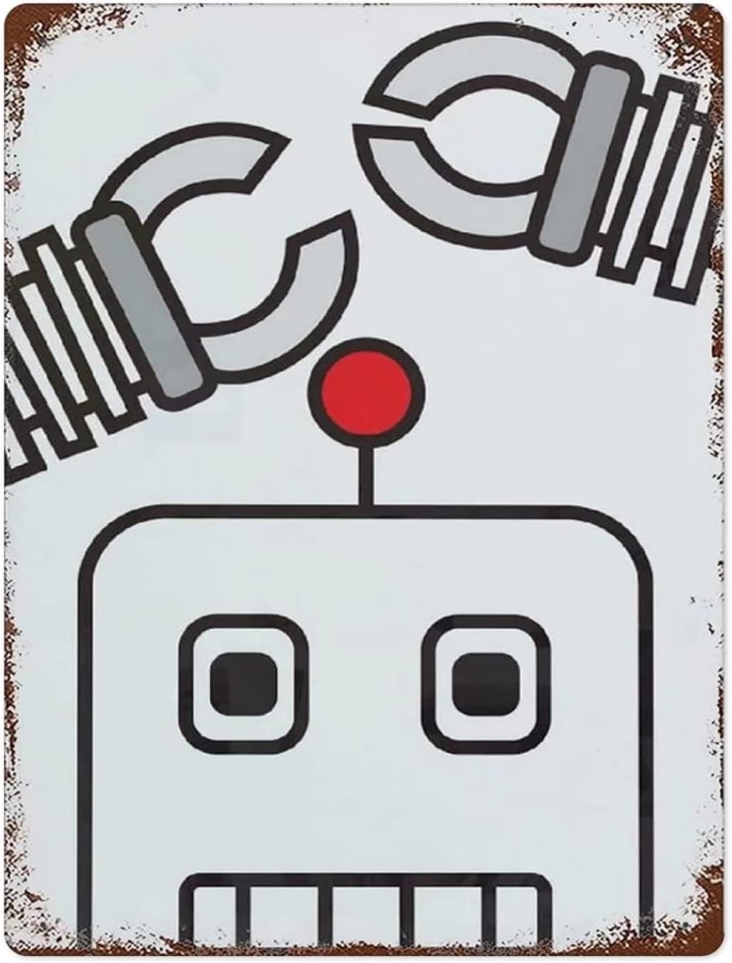 Illustration Tin Signs Robot Tin Sign Vintage Sign Decoration Wall