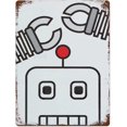 Illustration Tin Signs Robot Tin Sign Vintage Sign Decoration Wall