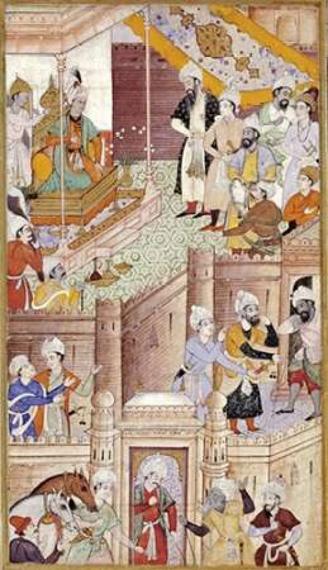 Illustration To The Baburnama Canvas Art - Khem Karan (12 x 18)