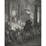 Illustration by Gustave Dore 1832-1883 French Artist & Illustrator for Paradise Lost by John Milton Book II Lines 1 Poster Print - 13 x 16