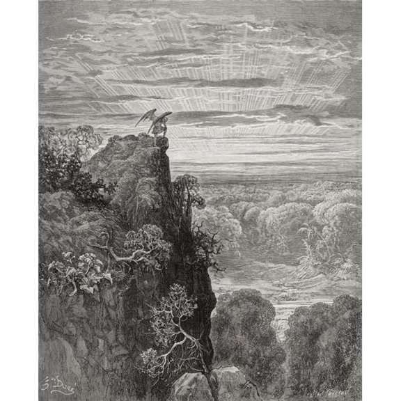 Illustration by Gustave Dore 1832-1883 French Artist & Illustrator for Paradise Lost by John Milton Book IV Lines 172 Poster Print, 13 x 16