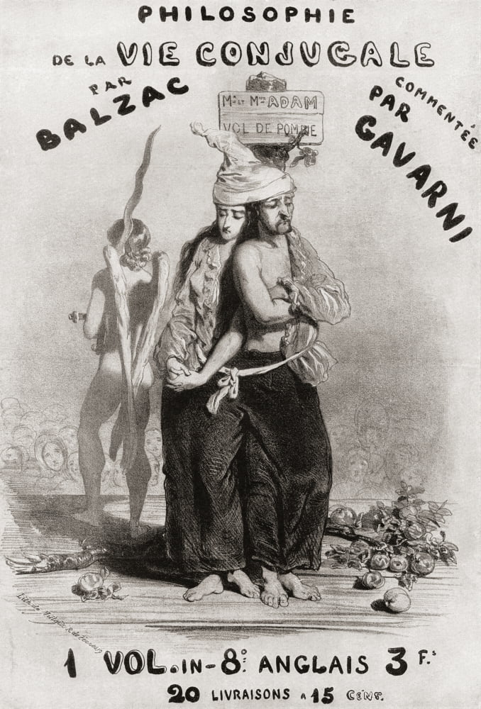 Illustration by Paul Gavarni for Philosophie de la vie conjugale by Honor Canvas Art - Ken Welsh Design Pics (11 x 17)