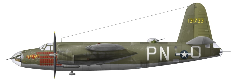 Illustration of a-B-26 Marauder Canvas Art - InkwormStocktrek Images (24 x 9)