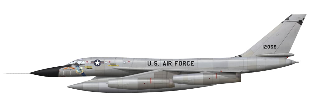 Illustration of a B-58 Hustler of the US Air Force Canvas Art - InkwormStocktrek Images (24 x 9)