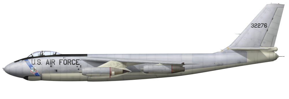 Illustration of a Boeing B-47E Stratojet Canvas Art - InkwormStocktrek Images (24 x 9)