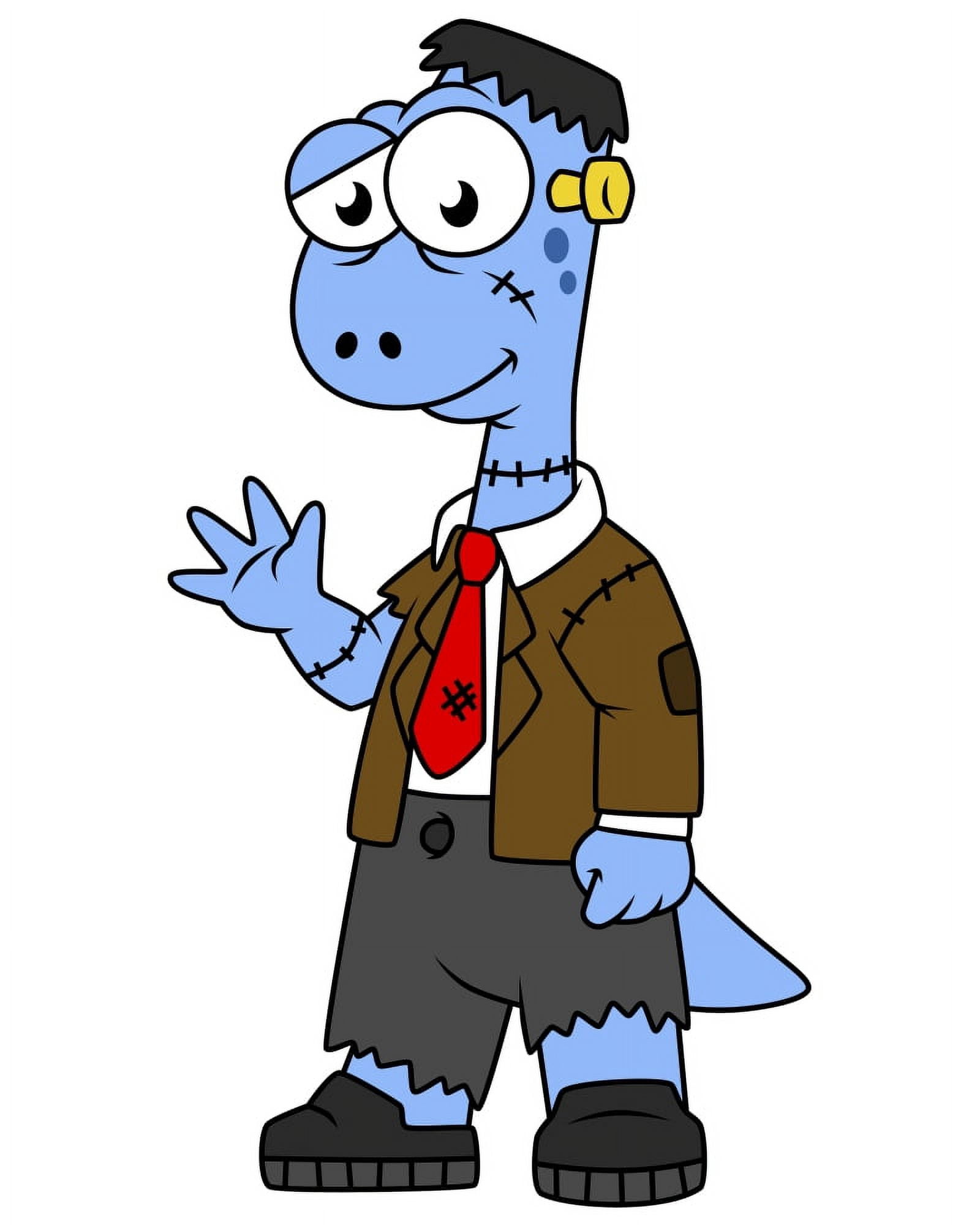 Illustration of a Brontosaur dressed up as frankenstein Canvas Art - Stocktrek Images (13 x 16)