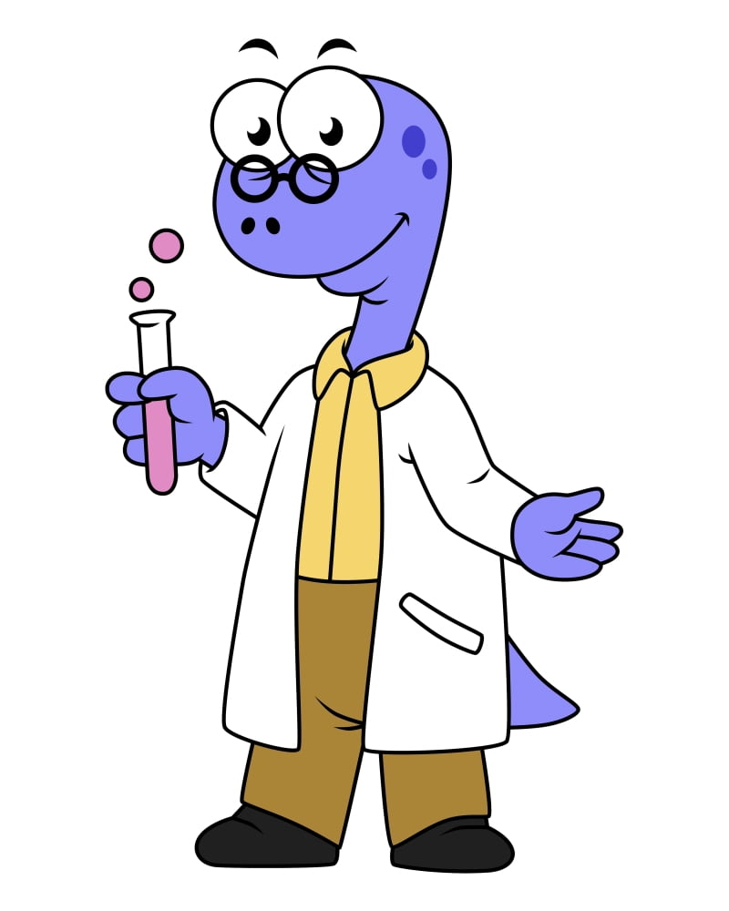 Illustration of a Brontosaurus chemist Canvas Art - Stocktrek Images (26 x 32)