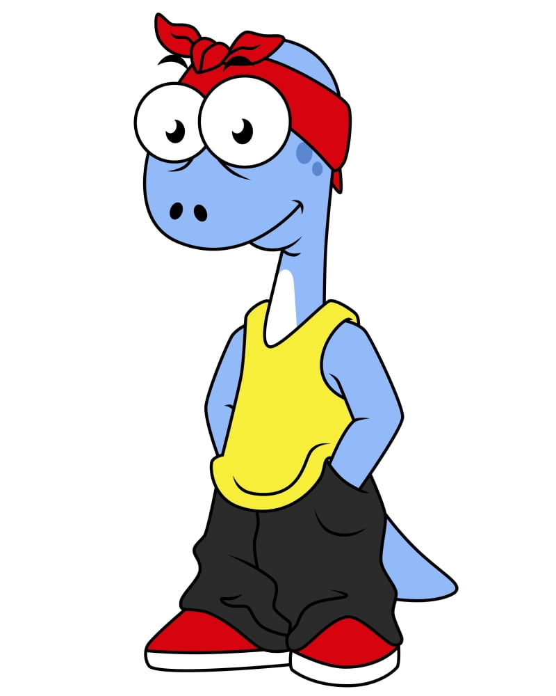 Illustration of a Brontosaurus dressed in hip hop clothing Canvas Art - Stocktrek Images (26 x 32)