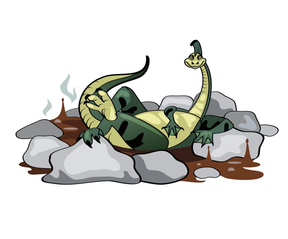 Illustration of a Hadrosaurus relaxing in a jacuzzi Canvas Art - Stocktrek Images (32 x 26)