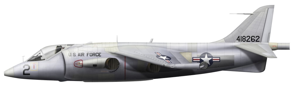 Illustration of a Hawker P1127 Kestrel Canvas Art - InkwormStocktrek Images (51 x 16)
