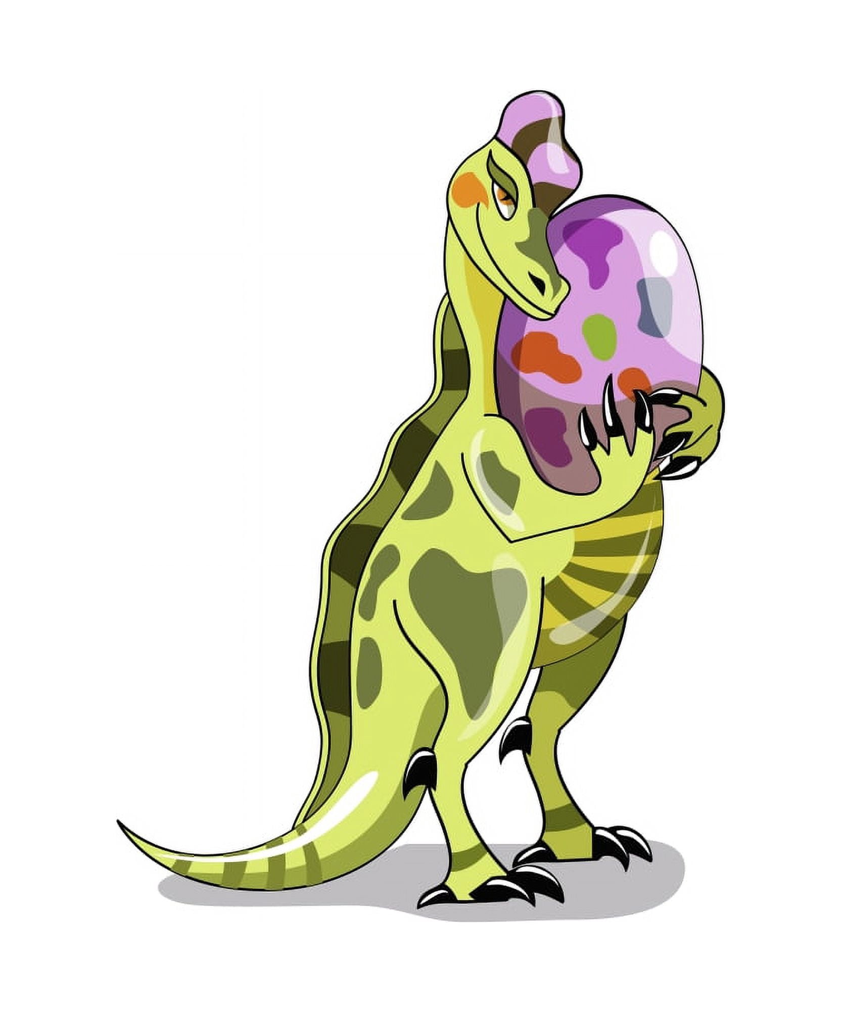 Illustration of a Lambeosaurus holding an egg Canvas Art - Stocktrek Images (13 x 16)
