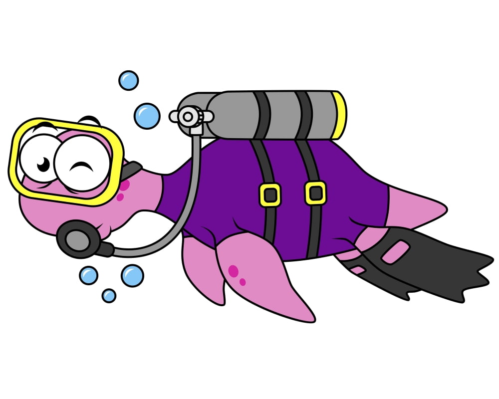 Illustration of a Loch Ness Monster scuba diver Canvas Art - Stocktrek Images (16 x 13)