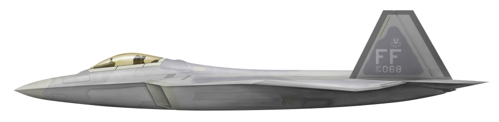 Illustration of a Lockheed Martin F-22 Raptor Canvas Art - InkwormStocktrek Images (29 x 7)