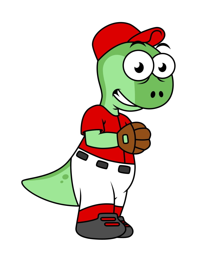 Illustration of a Pachycephalosaurus baseball pitcher Canvas Art - Stocktrek Images (26 x 32)