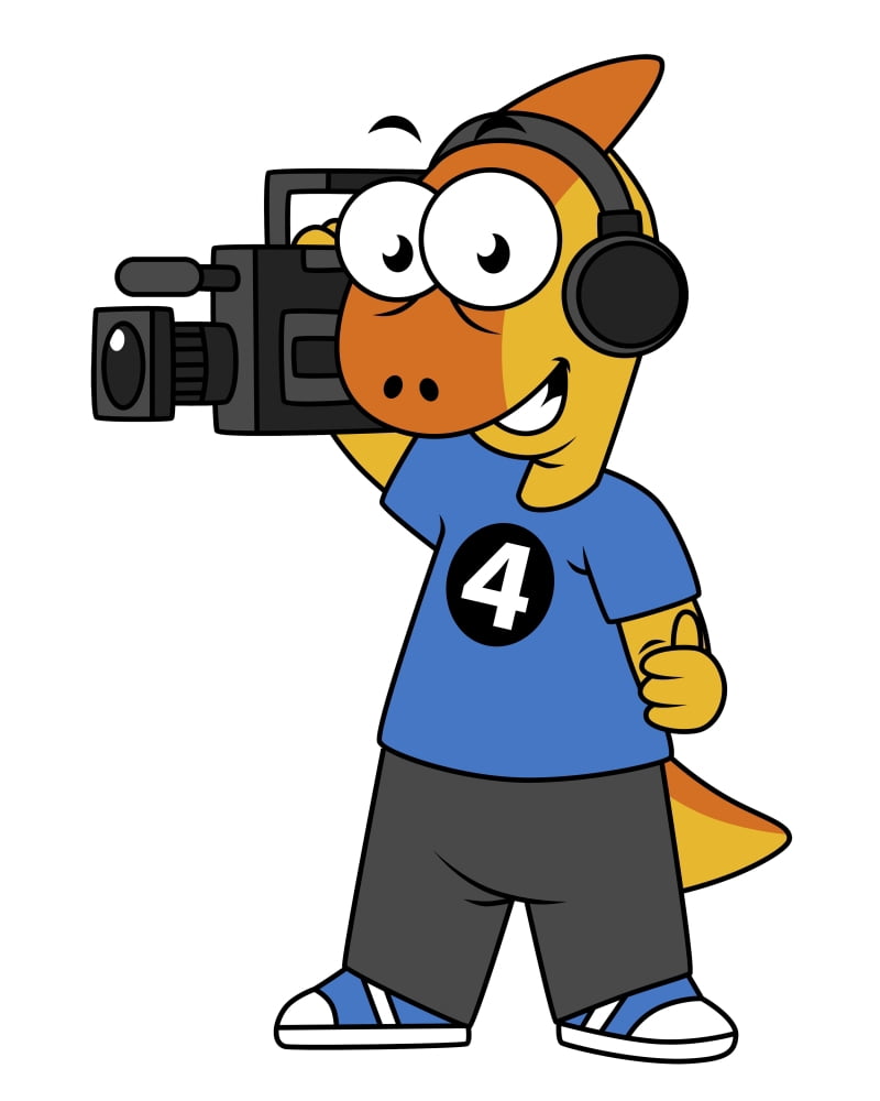 Illustration of a Parasaurolophus camera operator Canvas Art - Stocktrek Images (26 x 32)