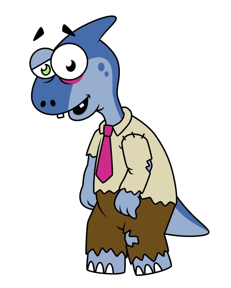 Illustration of a Parasaurolophus dressed up as a zombie Canvas Art - Stocktrek Images (13 x 16)