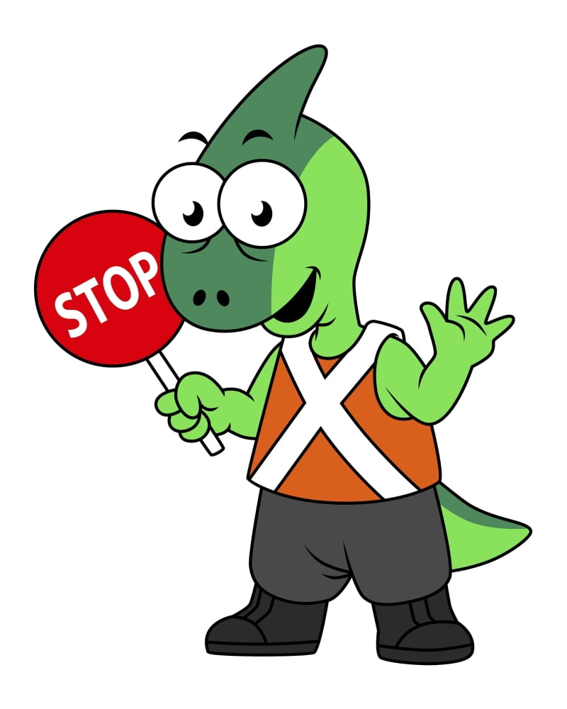 Illustration of a Parasaurolophus traffic enforcer Canvas Art - Stocktrek Images (13 x 16)