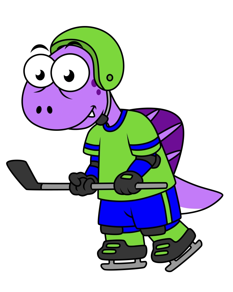 Illustration of a Spinosaurus hockey player Canvas Art - Stocktrek Images (26 x 32)
