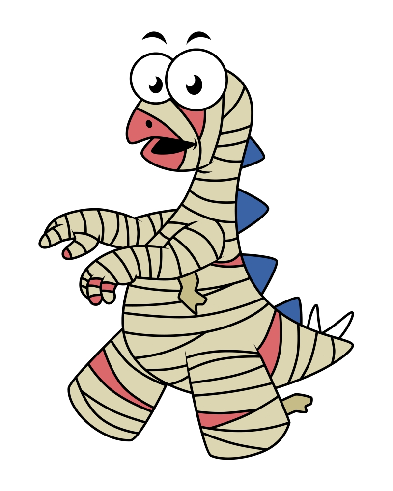 Illustration of a Stegosaurus dressed up as a mummy Canvas Art - Stocktrek Images (13 x 16)
