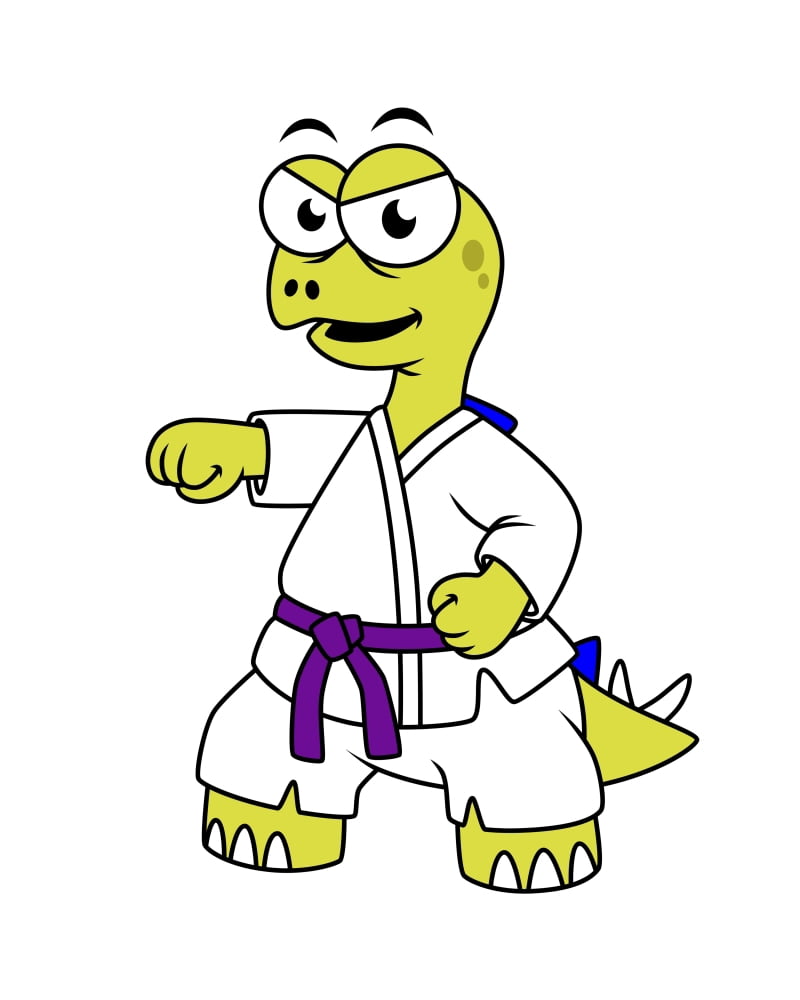 Illustration of a Stegosaurus practicing karate Canvas Art - Stocktrek Images (13 x 16)