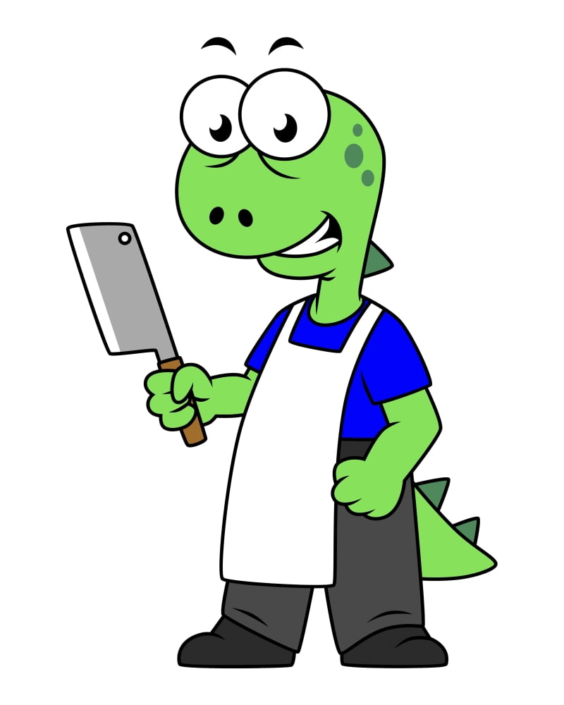 Illustration of a Tyrannosaurus Rex butcher Canvas Art - Stocktrek Images (13 x 16)