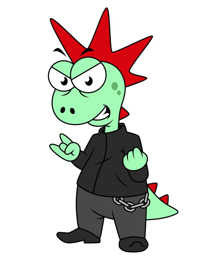 Illustration of a Tyrannosaurus Rex dressed as a punk Canvas Art - Stocktrek Images (13 x 16)
