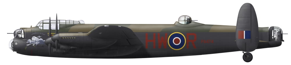 Illustration of a World War II era Avro Lancaster bomber Canvas Art - InkwormStocktrek Images (30 x 7)