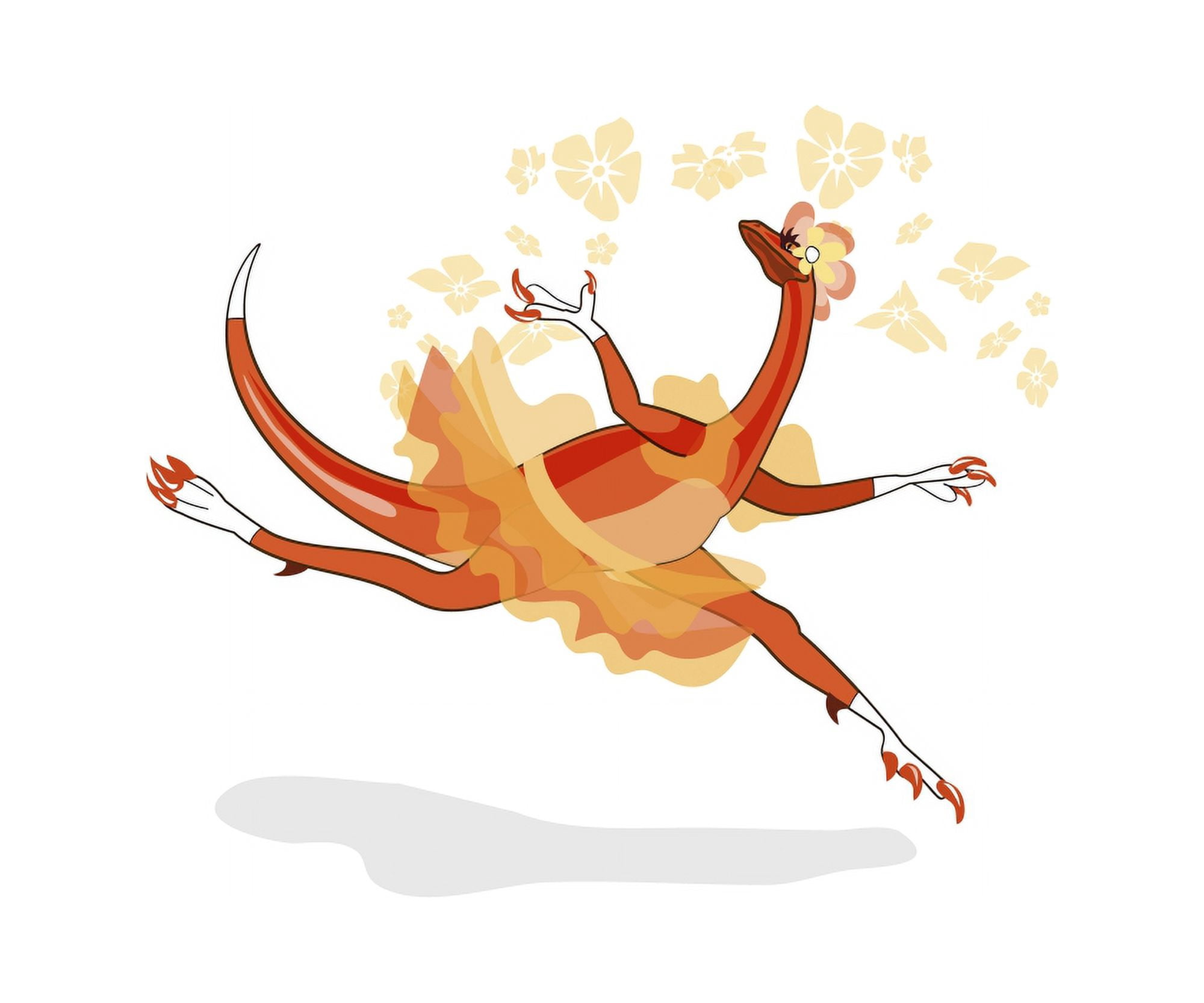 Illustration of a ballerina dancing raptor Canvas Art - Stocktrek Images (16 x 13)