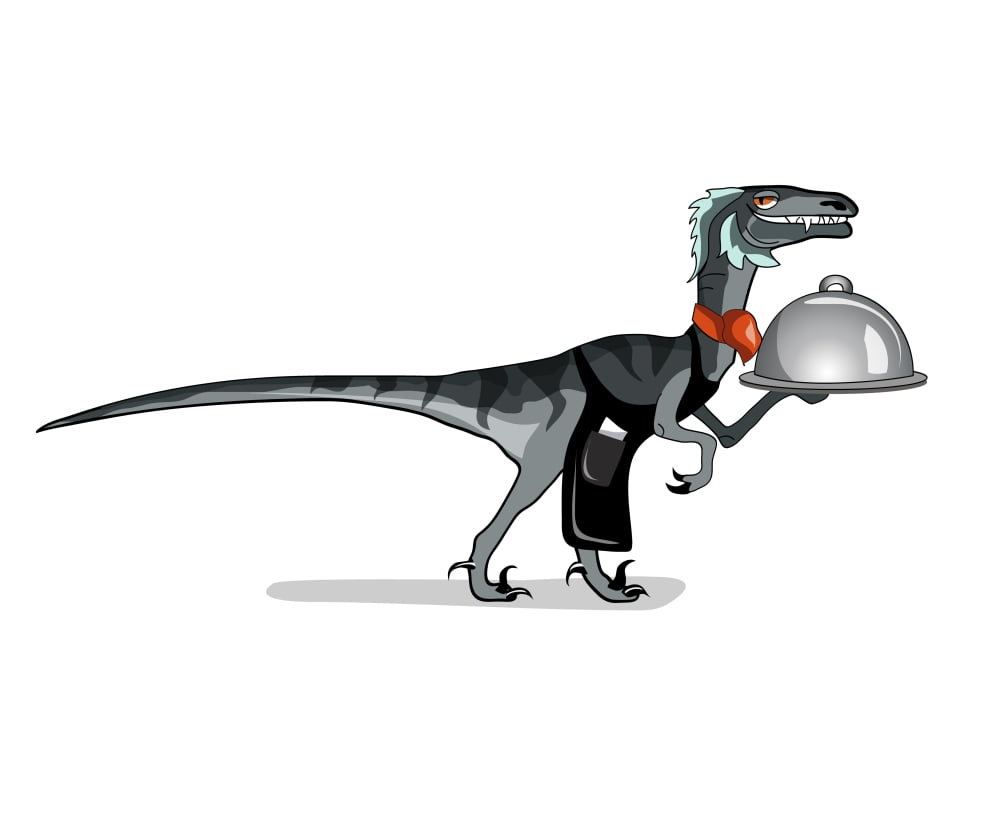 Illustration of a raptor food waiter Canvas Art - Stocktrek Images (16 x 13)