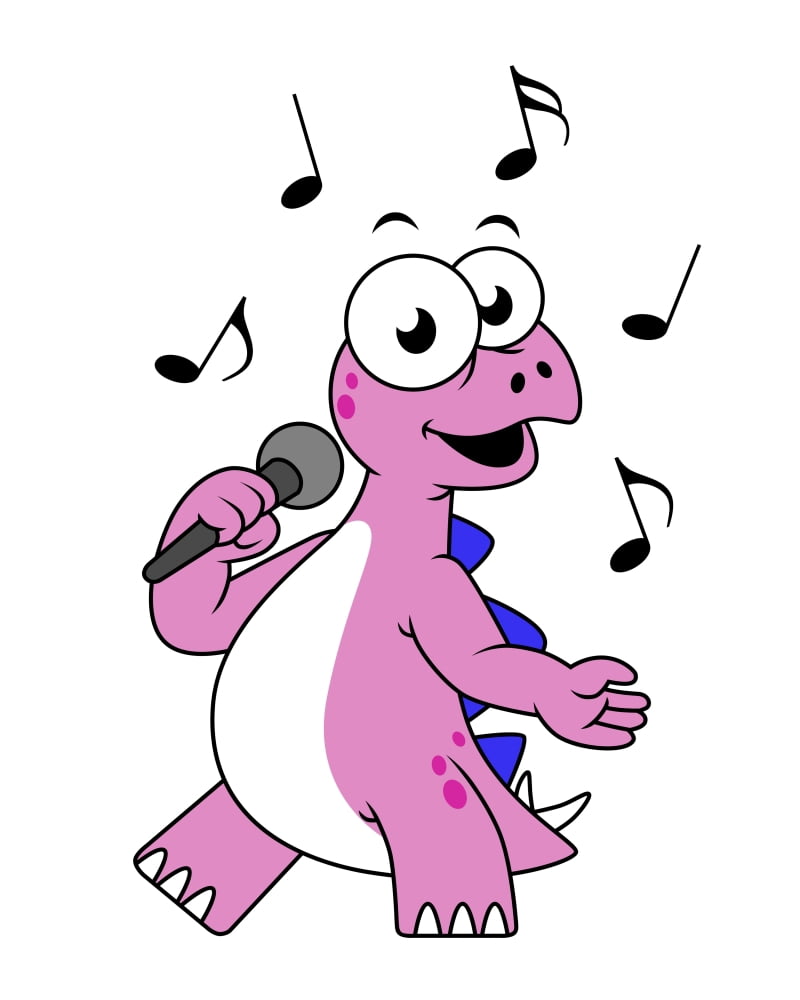 Illustration of a singing Stegosaurus Canvas Art - Stocktrek Images (26 x 32)