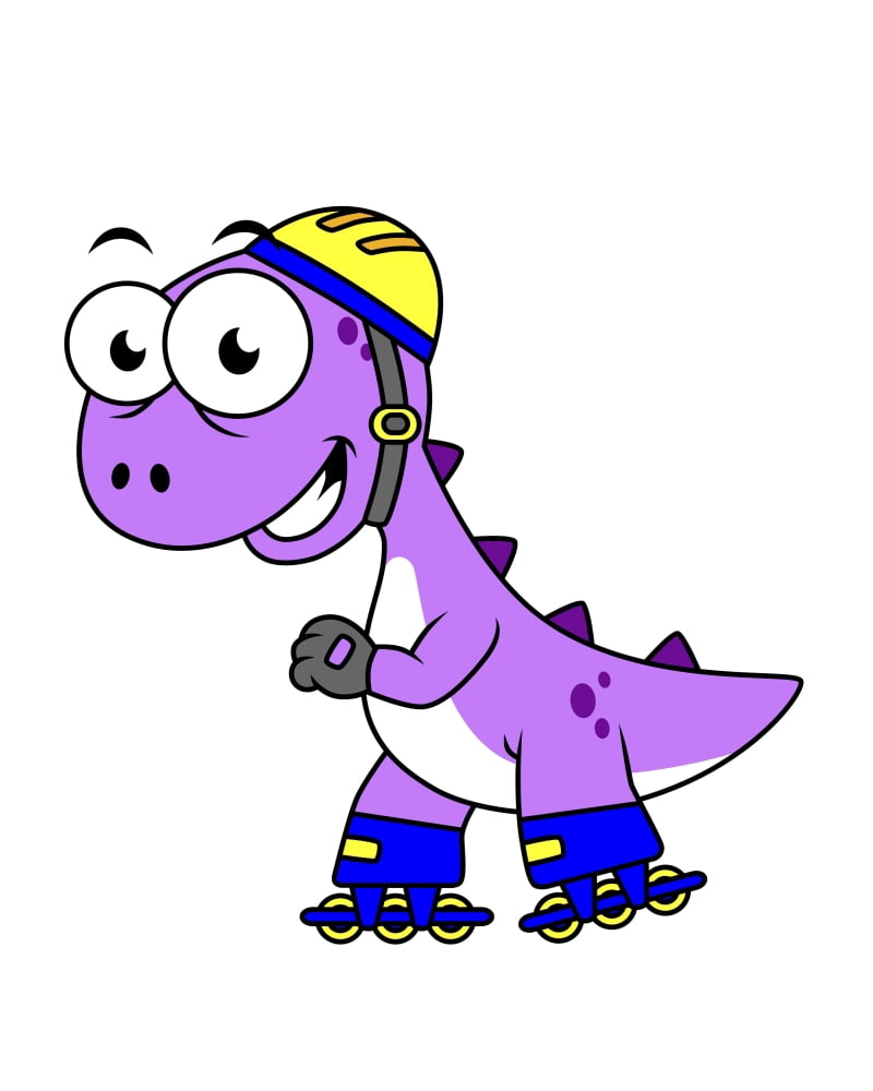Illustration of a skating Tyrannosaurus Rex Canvas Art - Stocktrek Images (26 x 32)