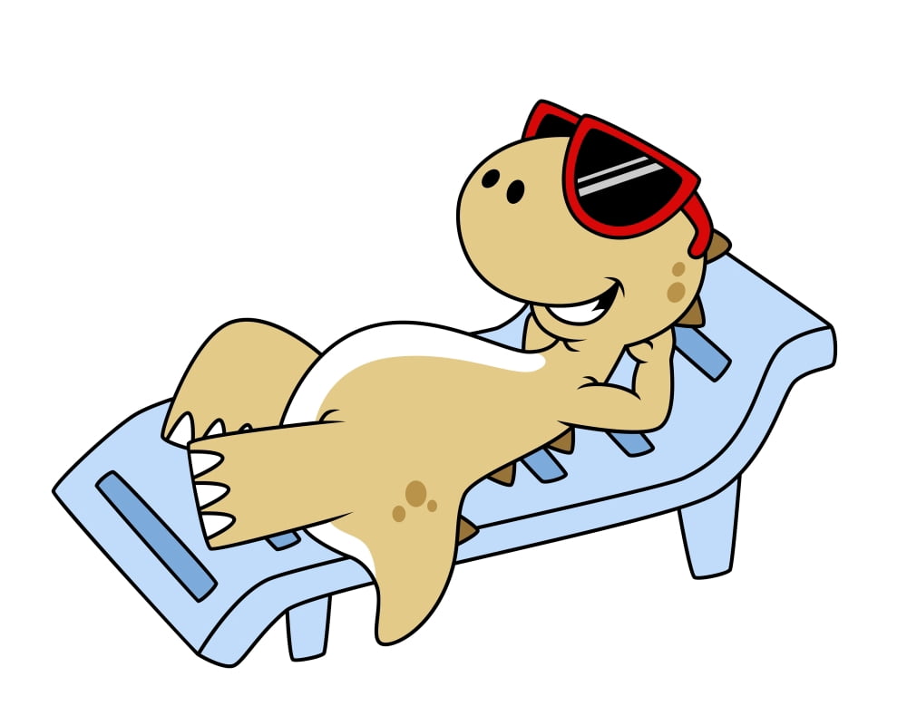 Illustration of a sunbathing Tyrannosaurus Rex Canvas Art - Stocktrek Images (16 x 13)