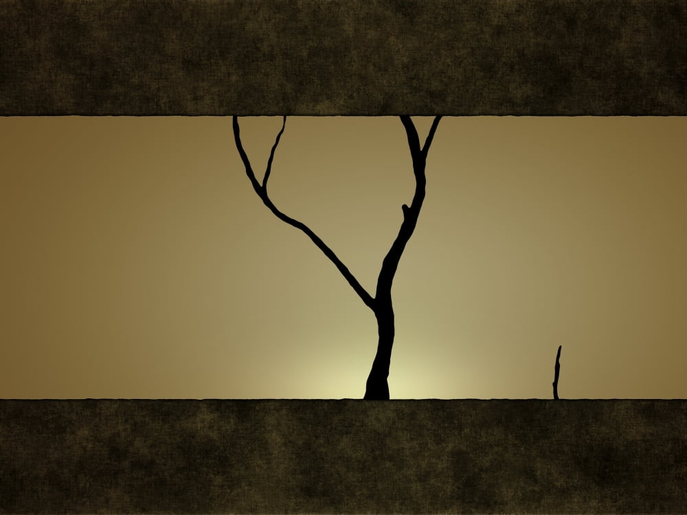 Illustration of a tree against a sunset Canvas Art - Vlad GerasimovStocktrek Images (33 x 25)