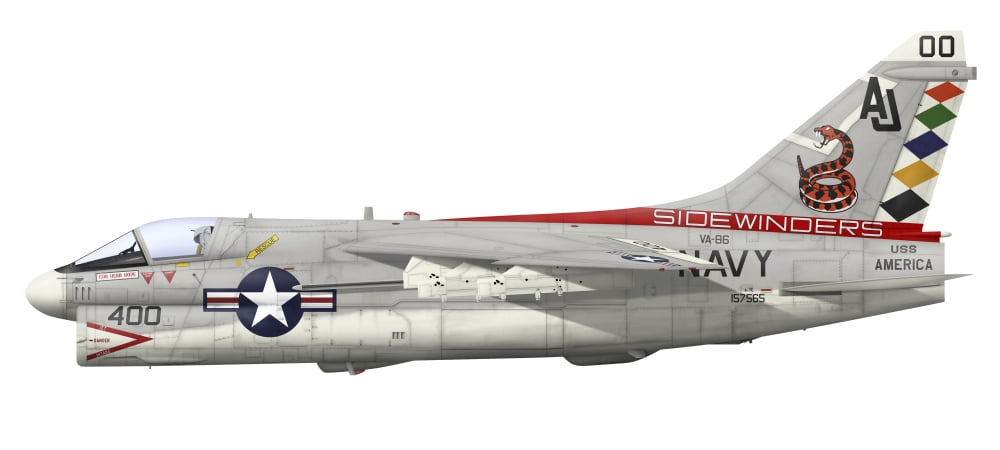 Illustration of an A-7E Corsair II Canvas Art - InkwormStocktrek Images (43 x 19)
