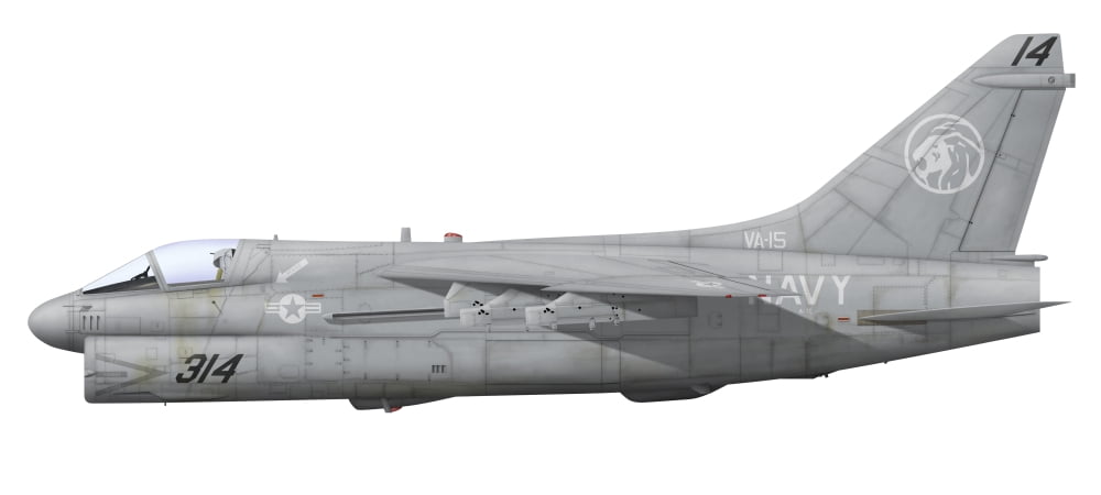 Illustration of an A-7E Corsair II Canvas Art - InkwormStocktrek Images (43 x 19)