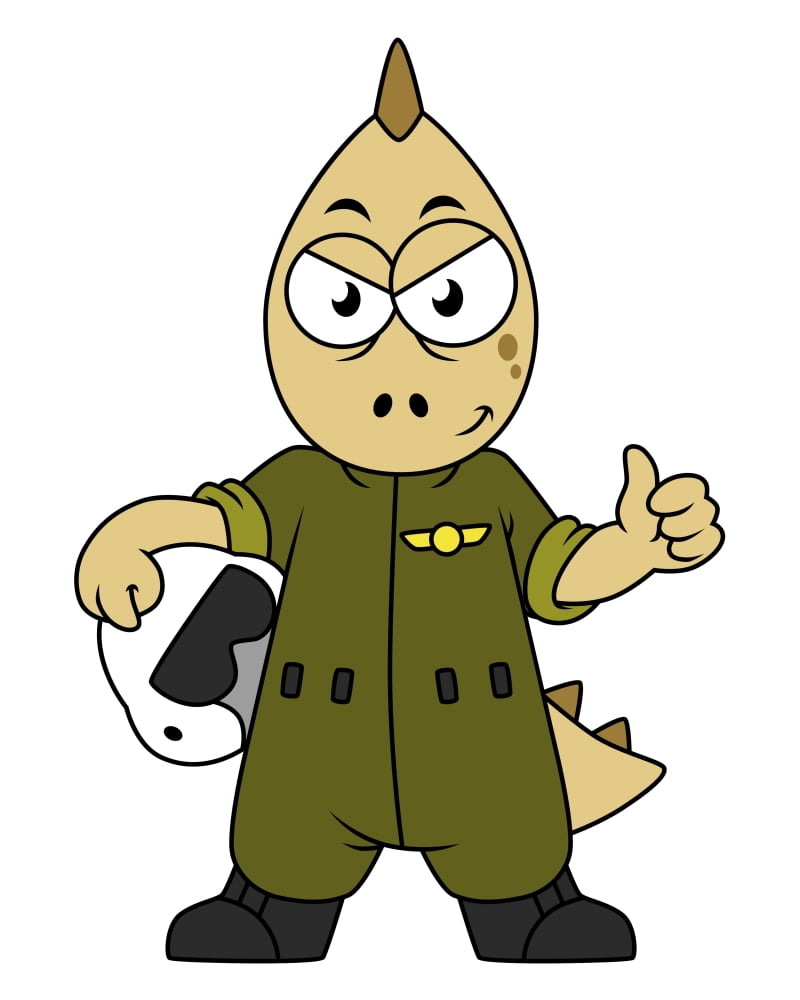 Illustration of an Allosaurus Jet pilot Canvas Art - Stocktrek Images (13 x 16)